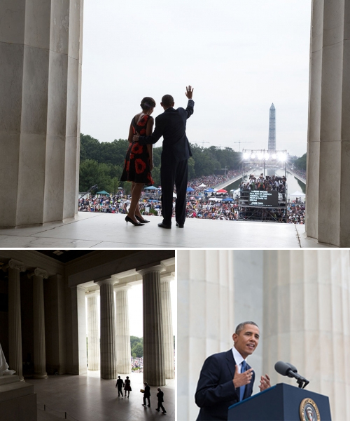 Photo of President Obama at the 50th anniversary of the march on washington