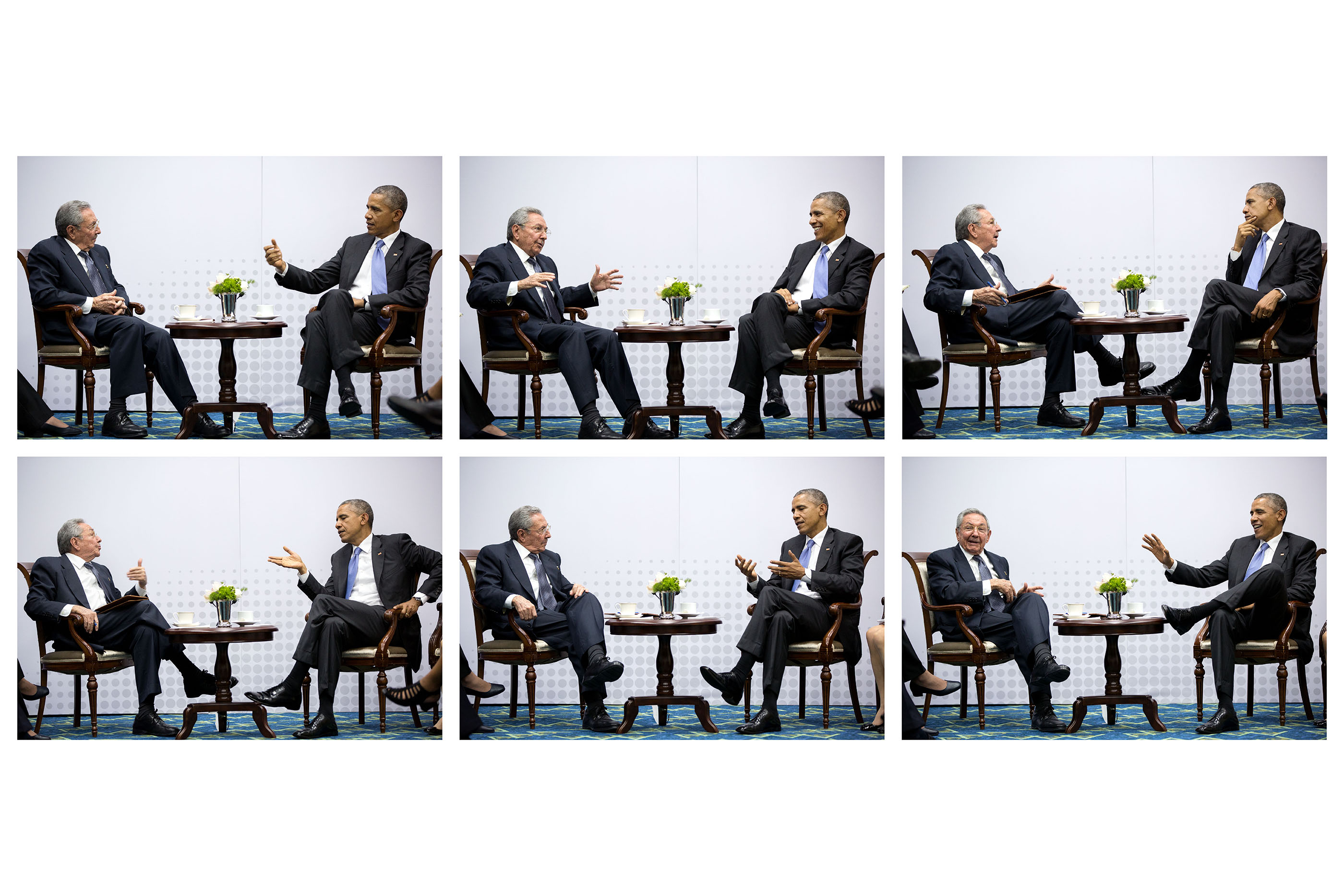 President Obama meets with President Raul Castro. (Official White House Photo by Pete Souza)