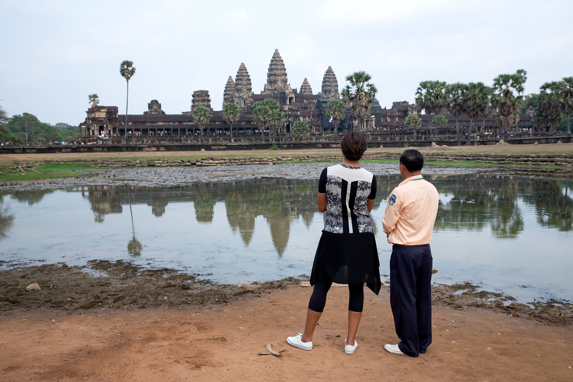 Mony Pech guides the First Lady on a tour of Angkor Wat in Angkor, Siem Reap Province, Cambodia. (Official White House Photo by Amanda Lucidon)