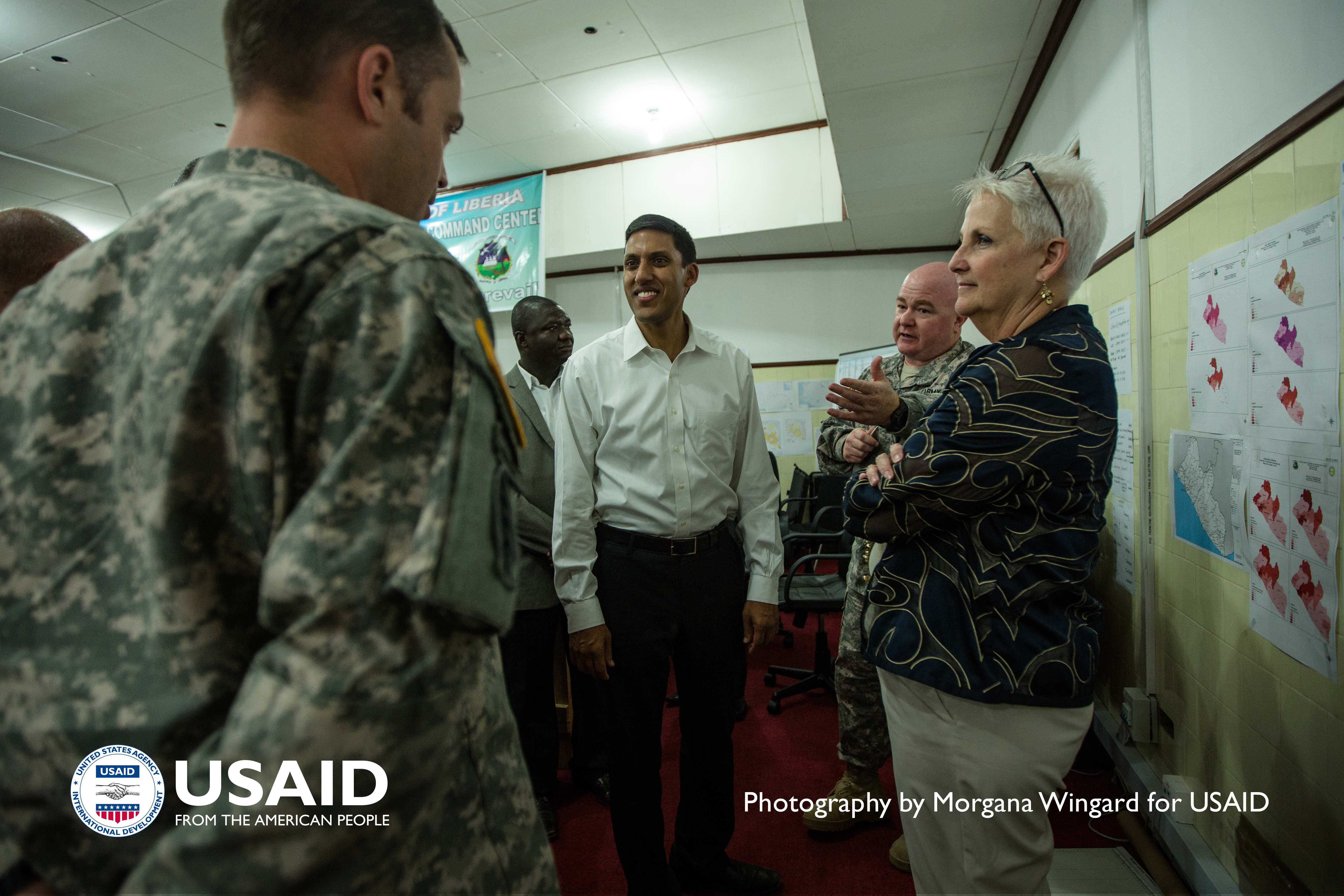 USAID Administrator Raj Shah meets with Ebola Responders in Liberia