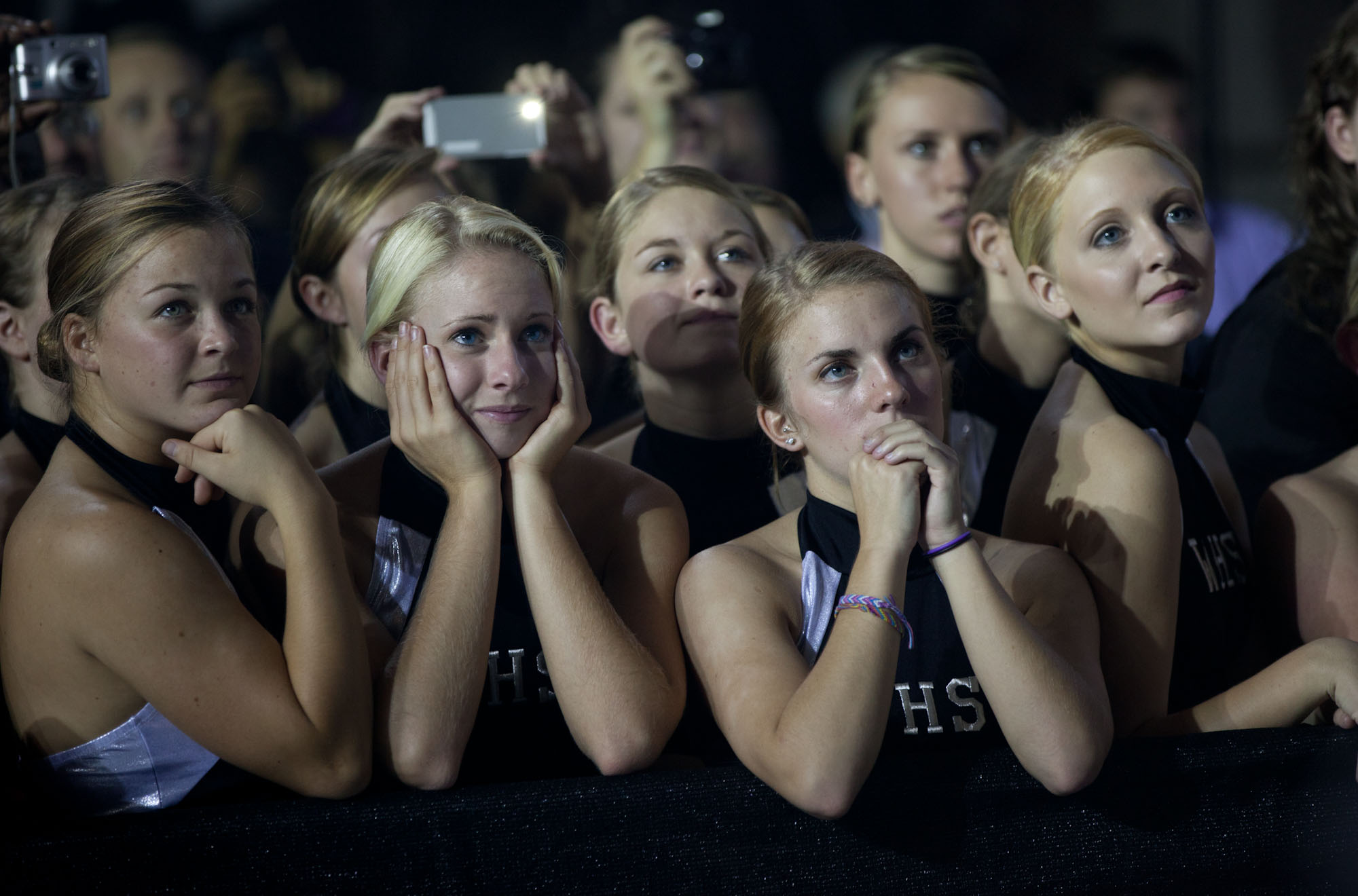 Students watch President Obama at West Wilkes High School