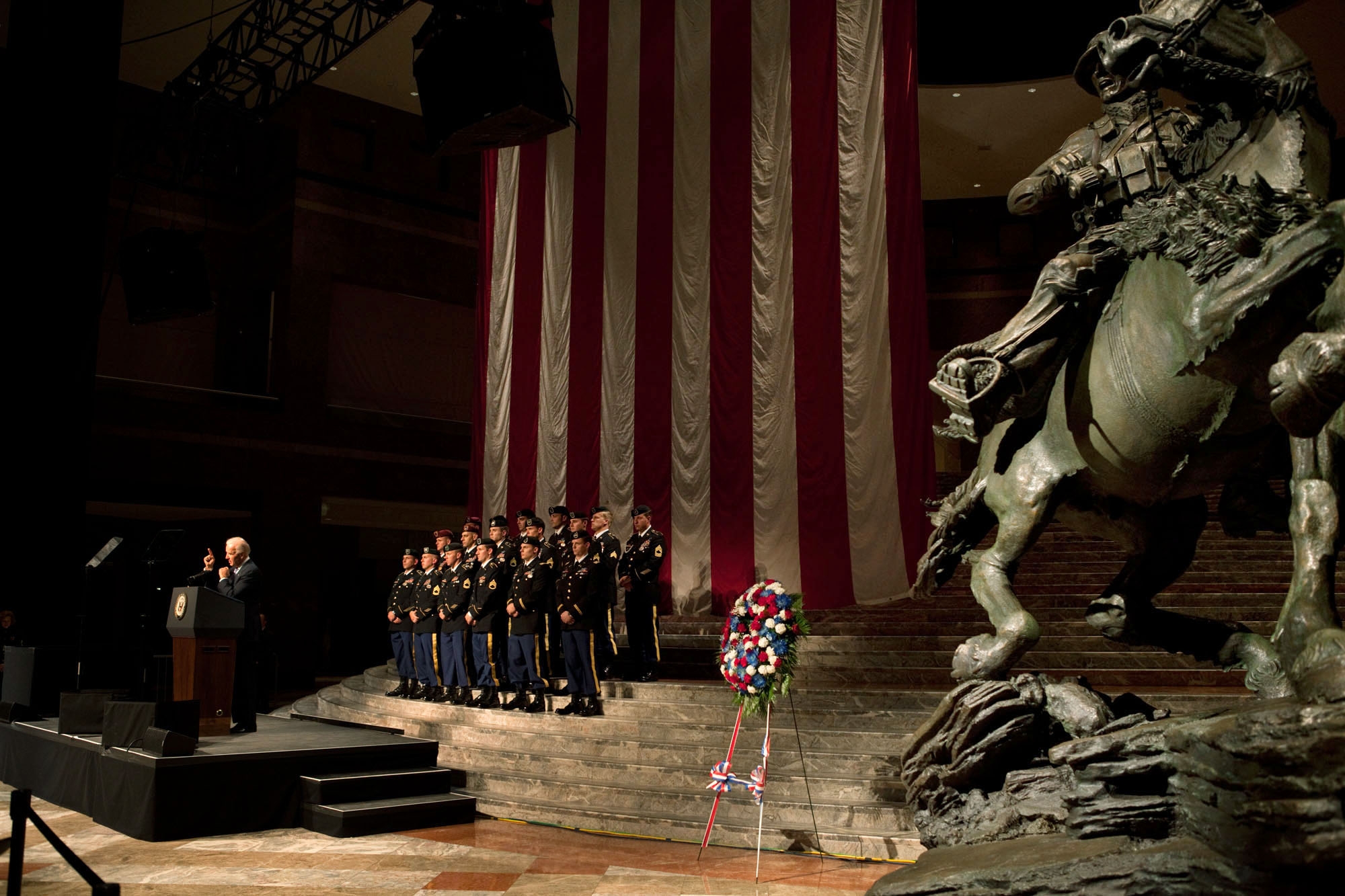 20111115 Biden Horse Soldier Dedication