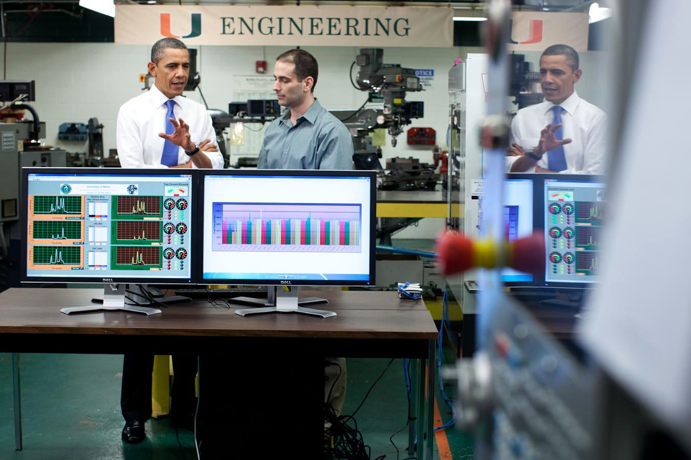 President Barack Obama tours the University of Miami Industrial Assessment Center (February 23, 2012) 