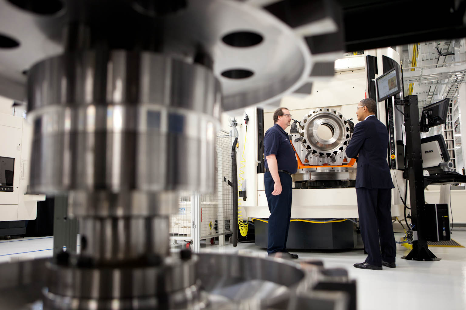 President Barack Obama tours the Rolls-Royce Crosspoint facility (March 9, 2012)