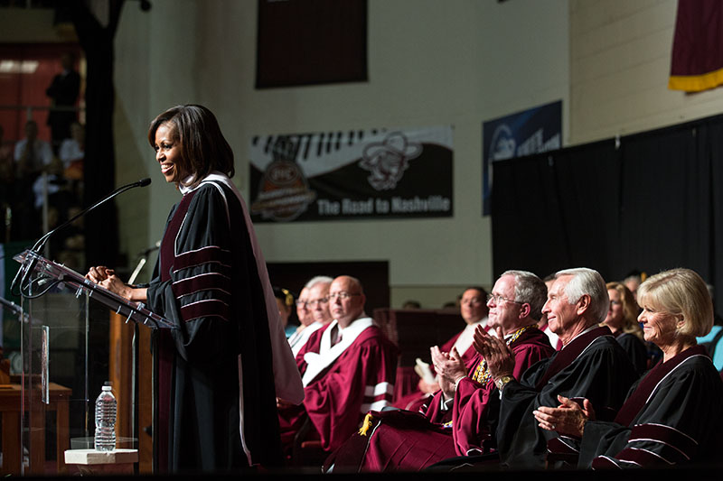 First Lady Michelle Obama delivers remarks during the Eastern Kentucky University commencement (May 11, 2013)