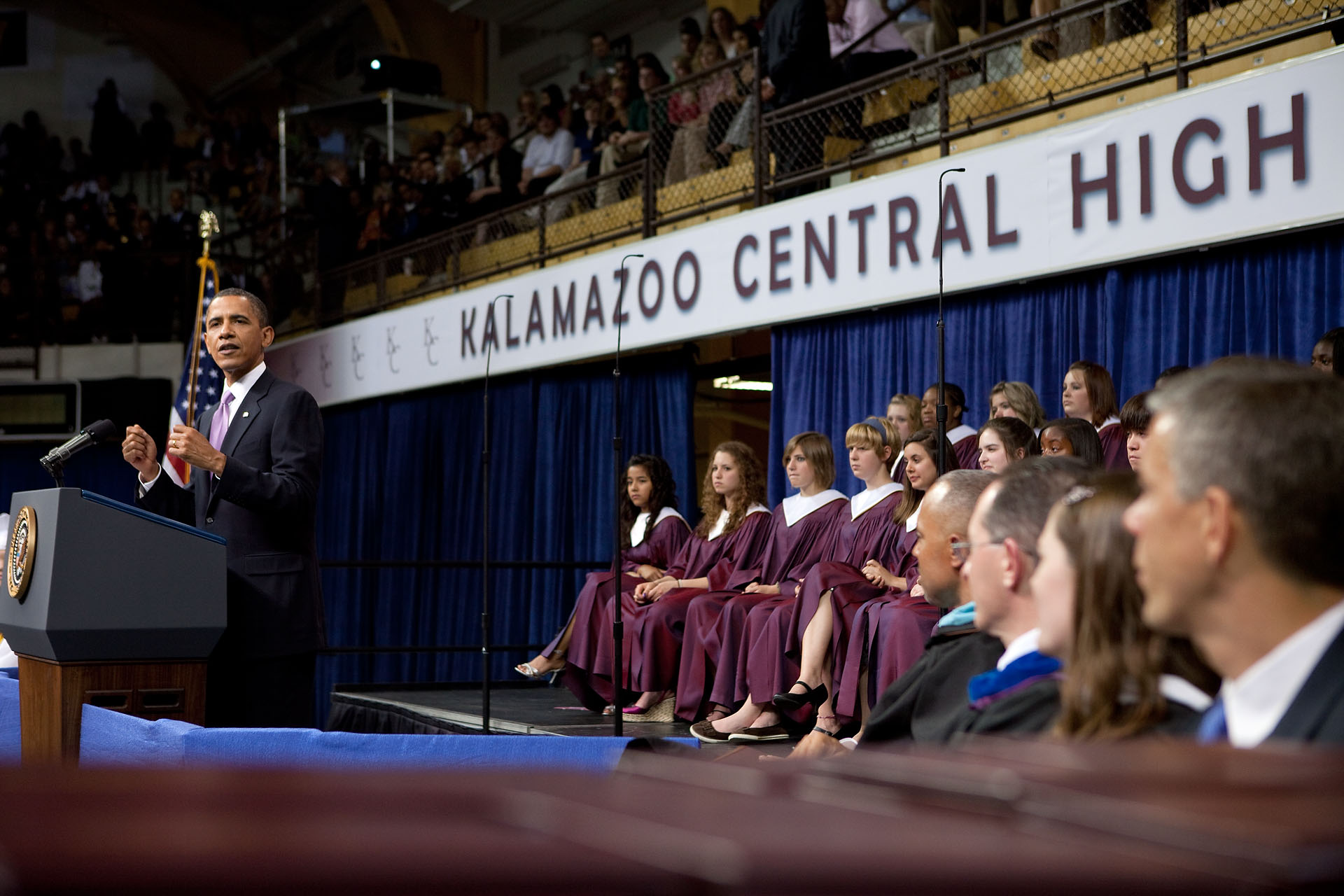 President Barack Obama delivers commencement address at Kalamazoo