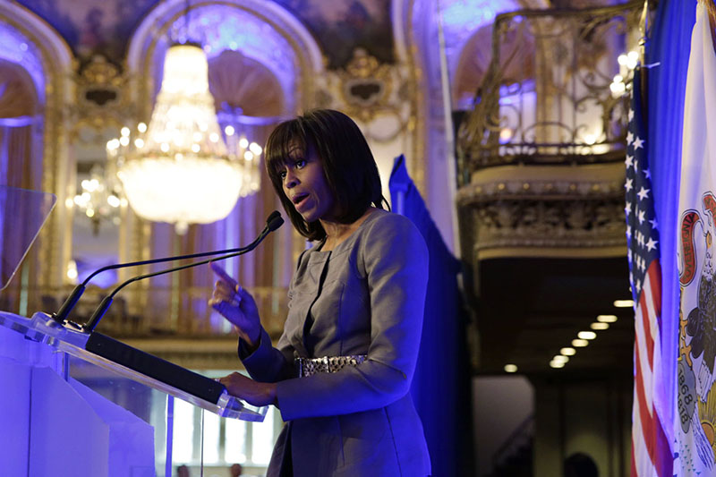 First Lady Michelle Obama delivers remarks on youth empowerment in Chicago, Ill., April 10, 2013. 