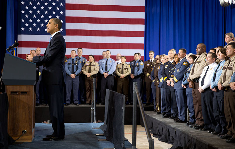 President Obama delivers remarks following a roundtable on reducing gun violence in Minneapolis, Minn., Feb. 4, 2013.