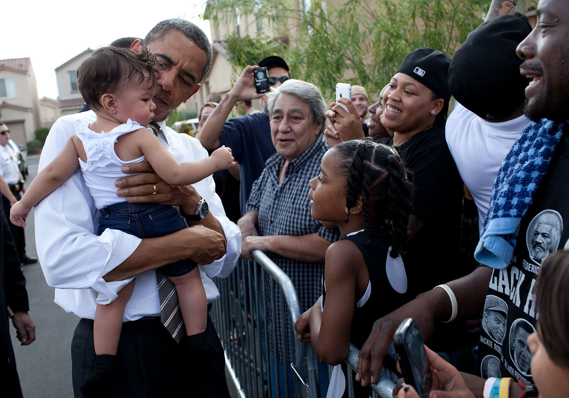 President Barack Obama Greets Neighbors In Las Vegas