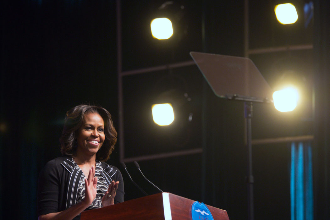 First Lady Michelle Obama delivers remarks at Number 7 School in Chengdu, China