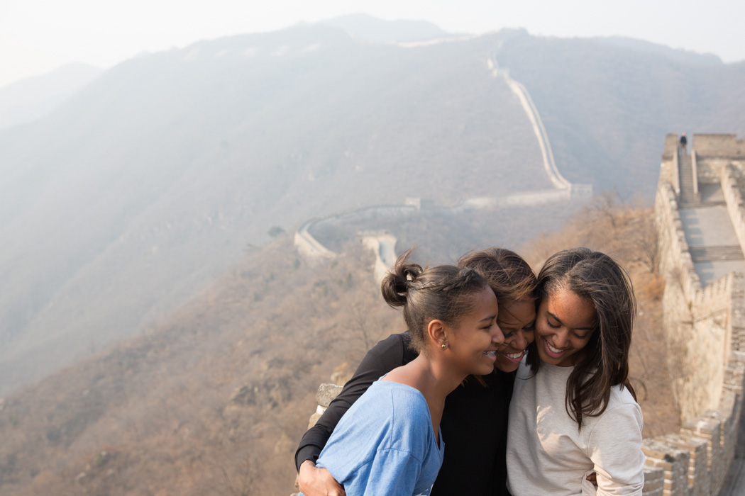 The First Lady and Daughters at the Great Wall