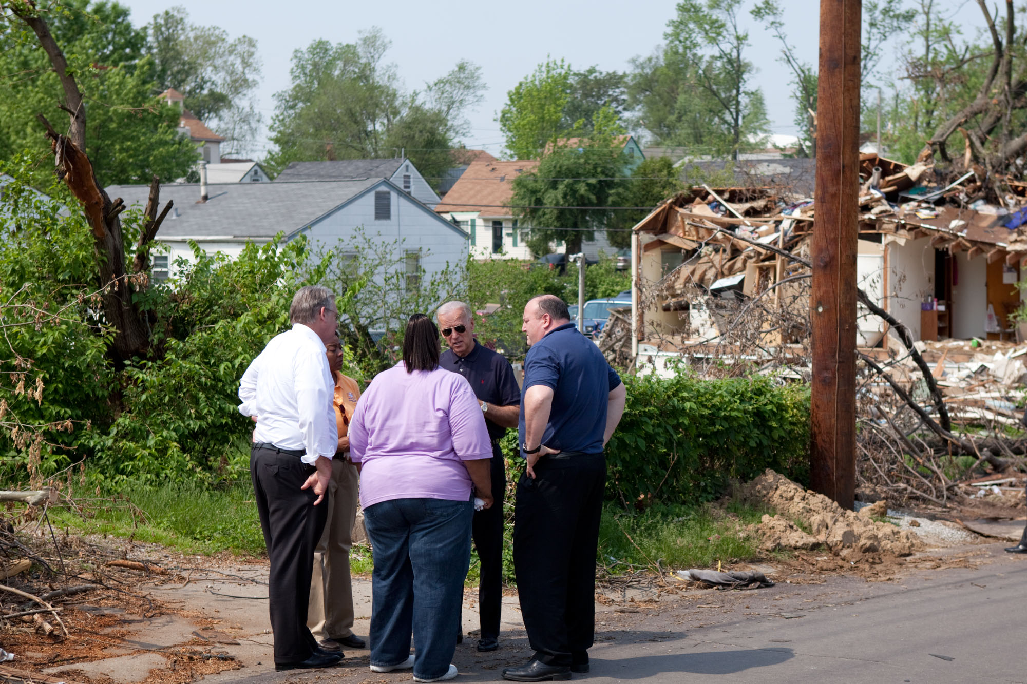 Vice President Joe Biden Talks with Residents During Tour of Tornado Damage in Missouri