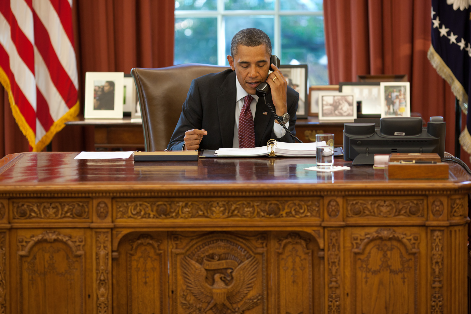 President Obama on a call about the American Jobs Act