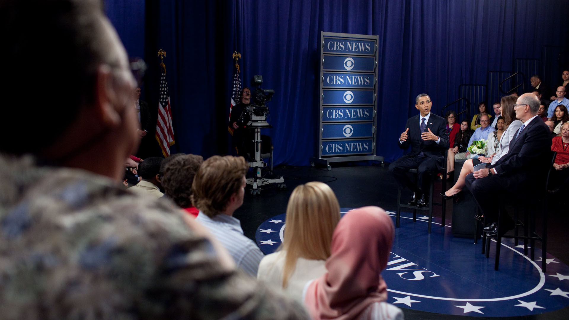 President Barack Obama Responds to a Question at a CBS News Townhall Meeting on the Economy