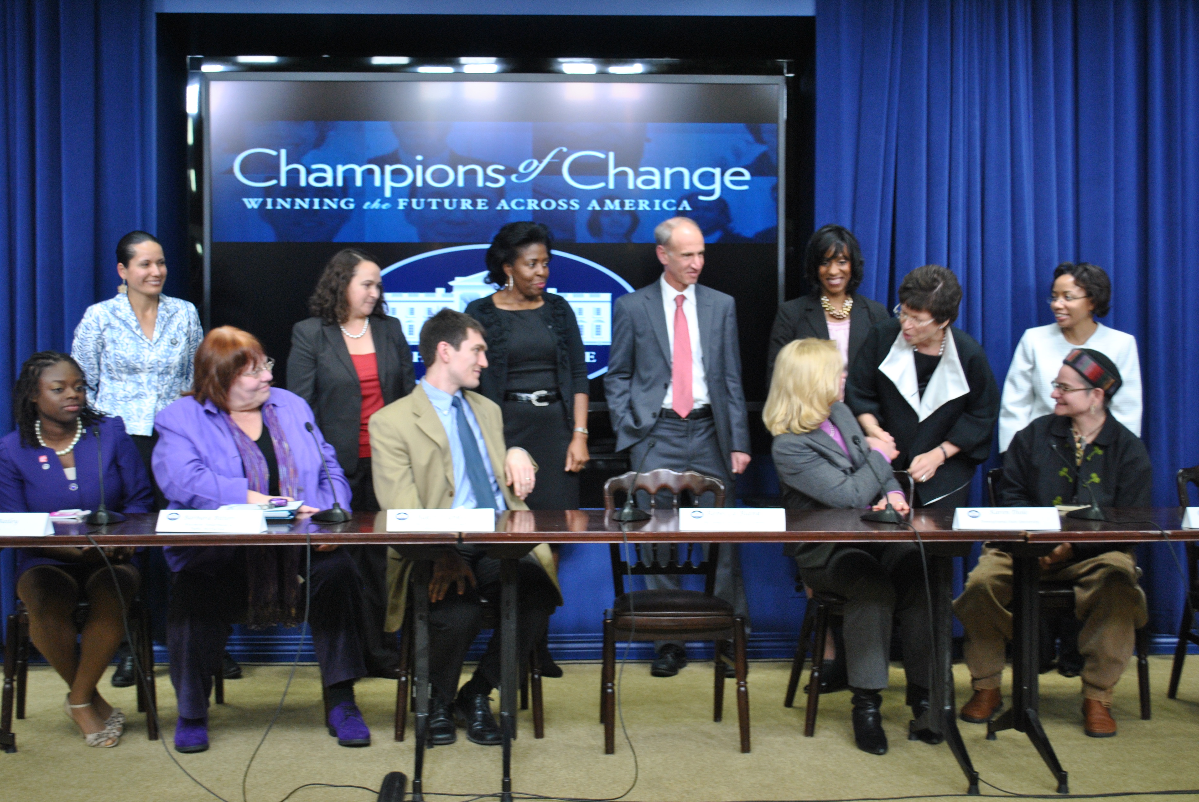 Valerie Jarrett greets Champions of Change