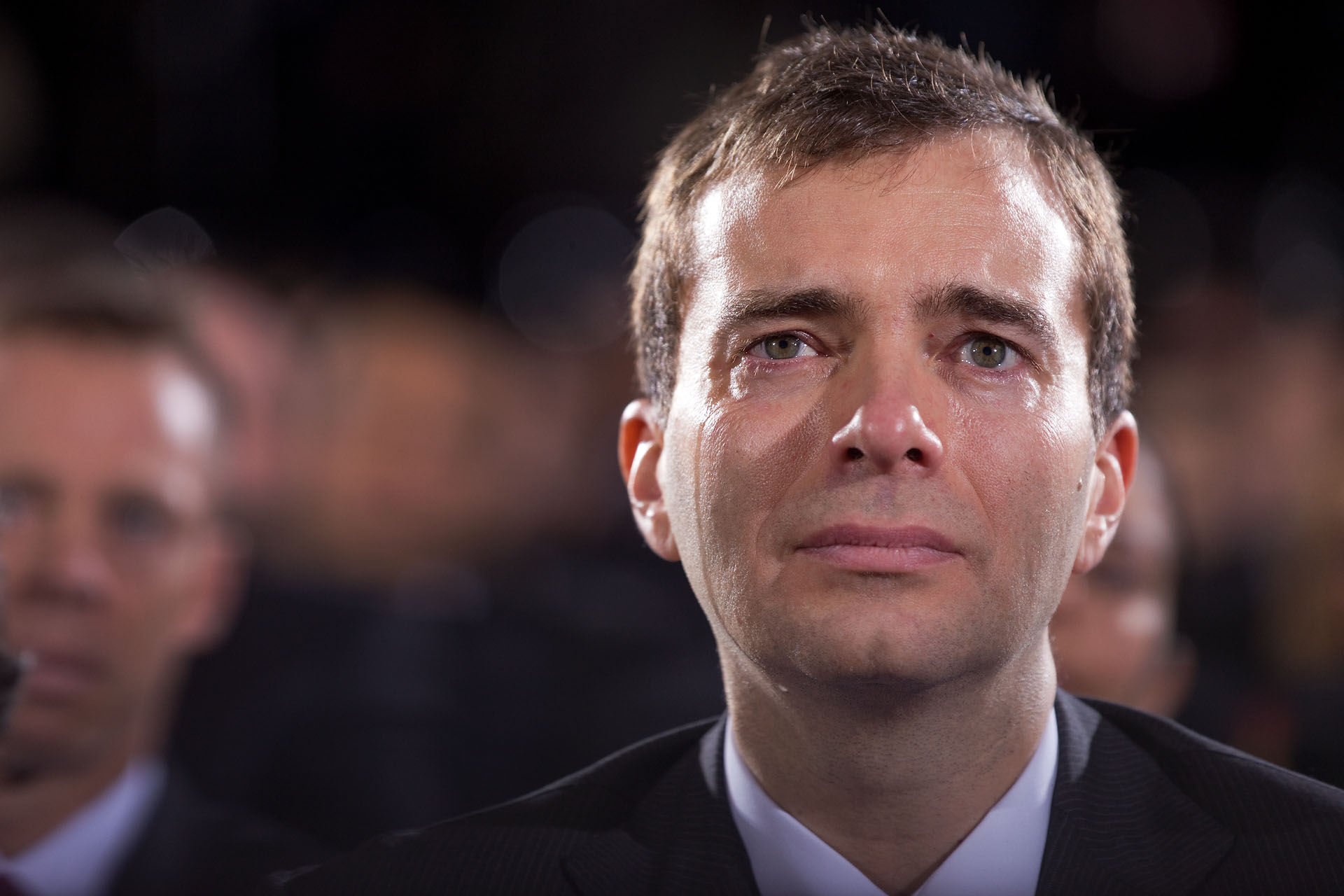 A Man in the Audience Tears Up At Signing of 