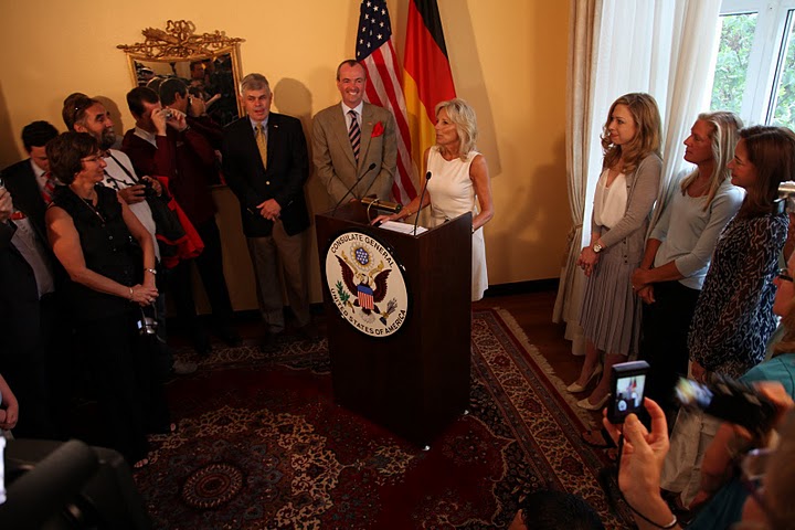 Dr. Biden addresses family and friends of Team USA