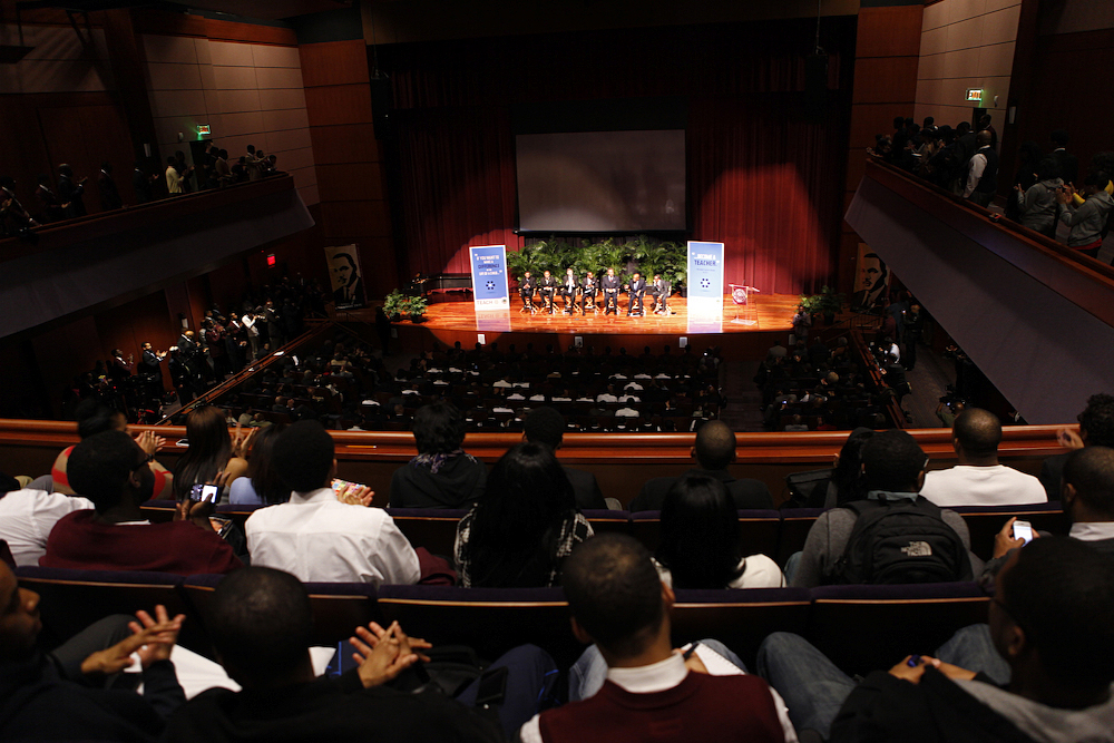 Education Secretary Arne Duncan at Morehouse College in Atlanta, Wide View