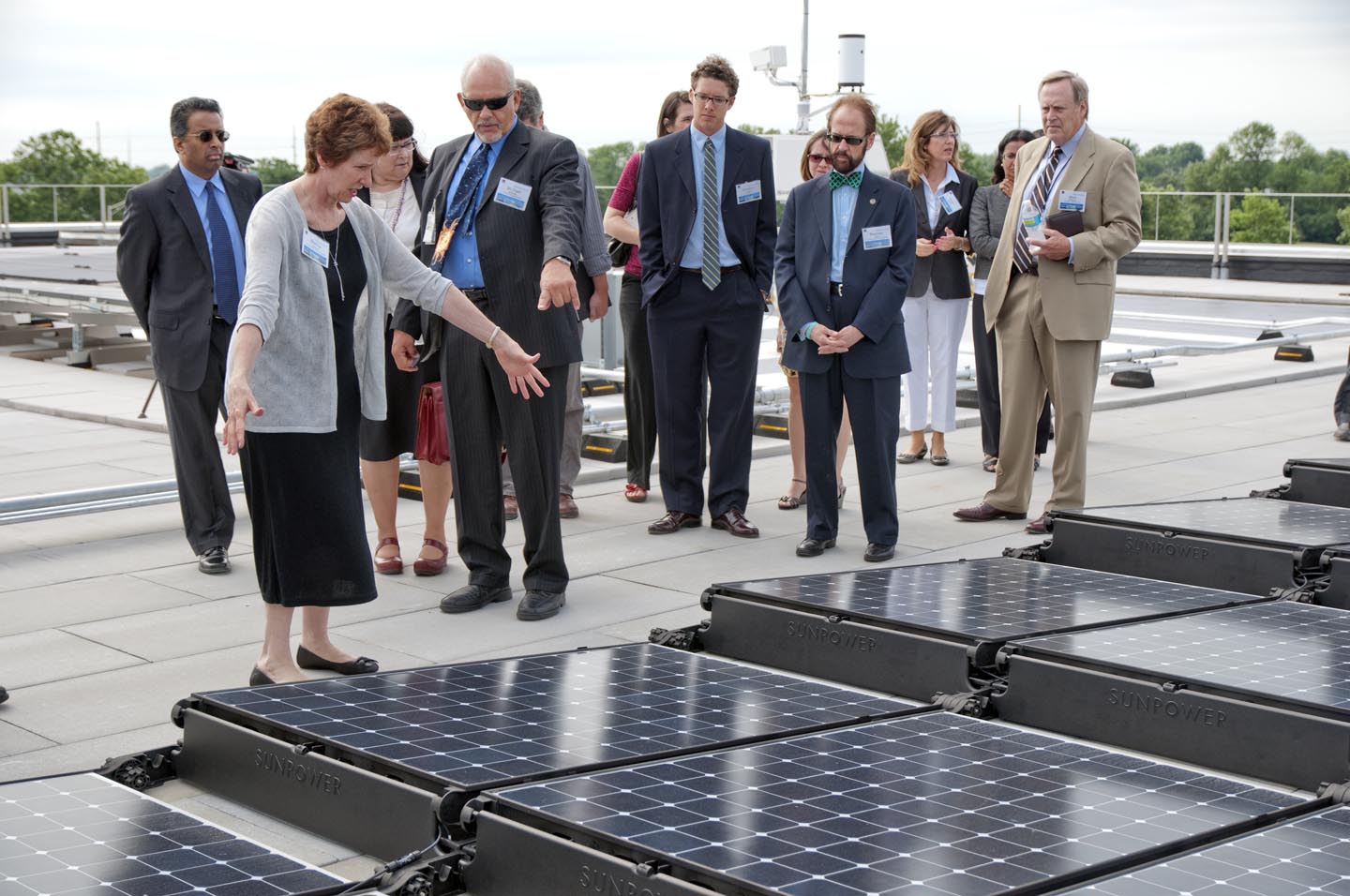 GSA Administrator Martha Johnson at the Bean Federal Center's Rooftop Solar Array