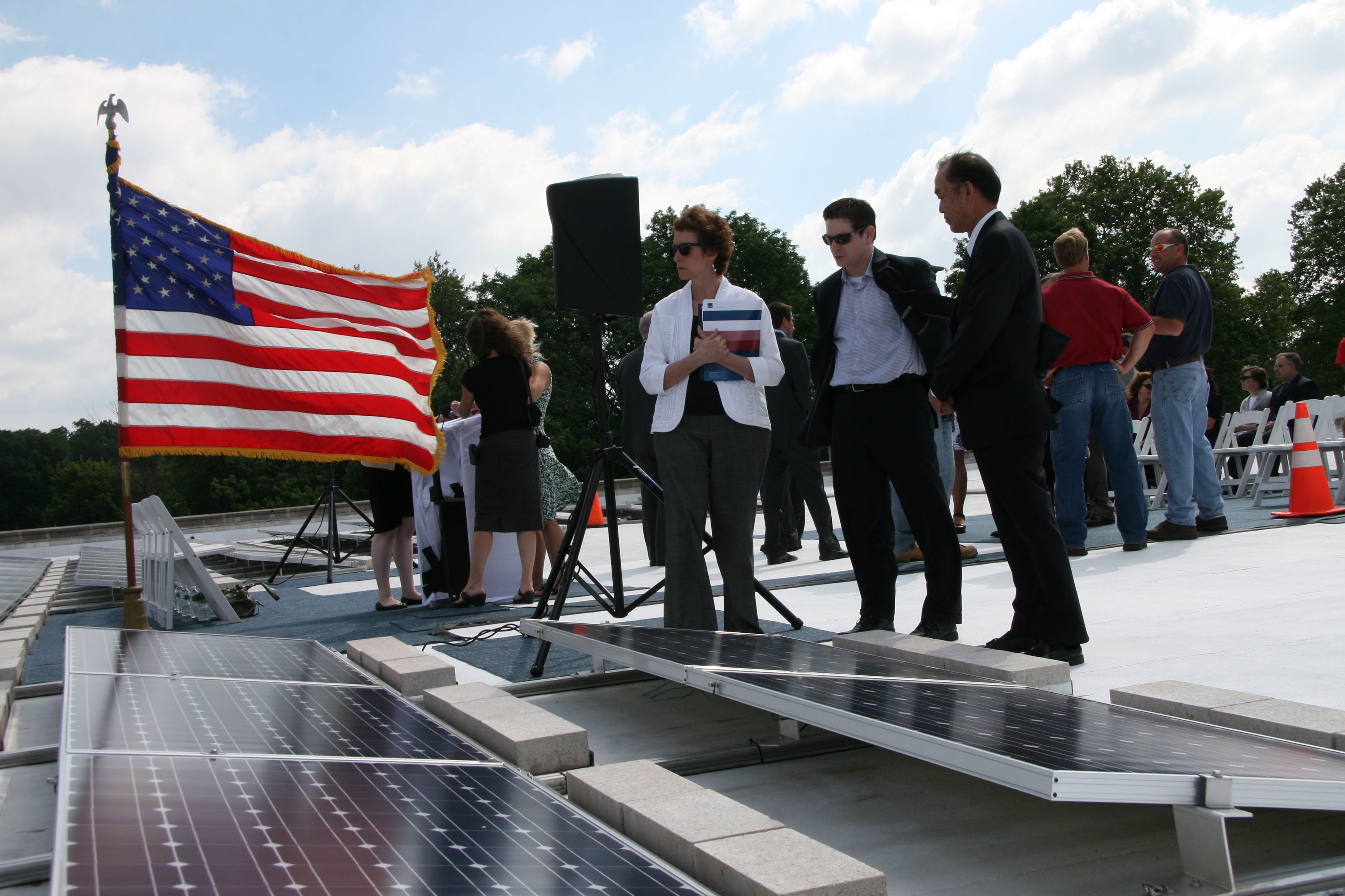 GSA Administrator Martha Johnson and Solar Panels at Philadelphia Veterans Affairs Regional Office and Information Center 