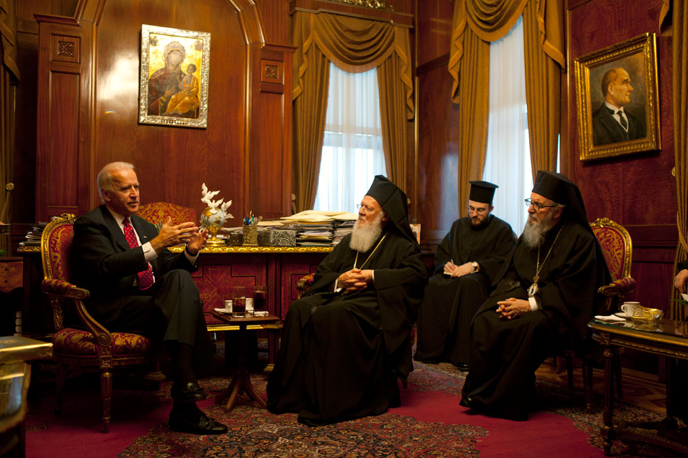 Vice President Joe Biden meets with Ecumenical Patriarch Bartholomew in Istanbul