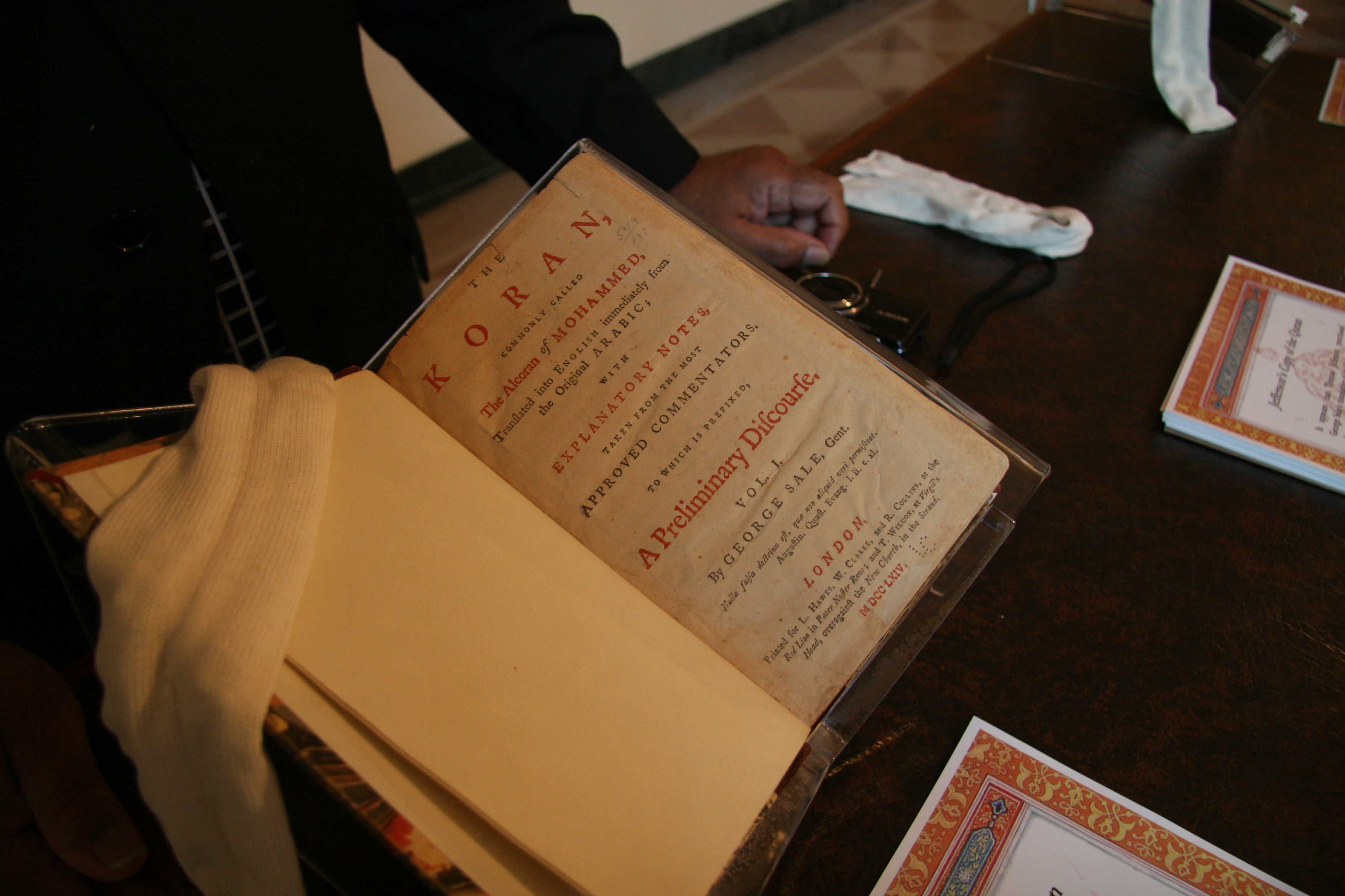 President Thomas Jefferson’s copy of the Quran on display for guests attending the White House Iftar