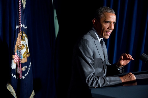 President Barack Obama makes a statement after meeting with Texas Gov. Rick Perry and with Texas officials in Dallas