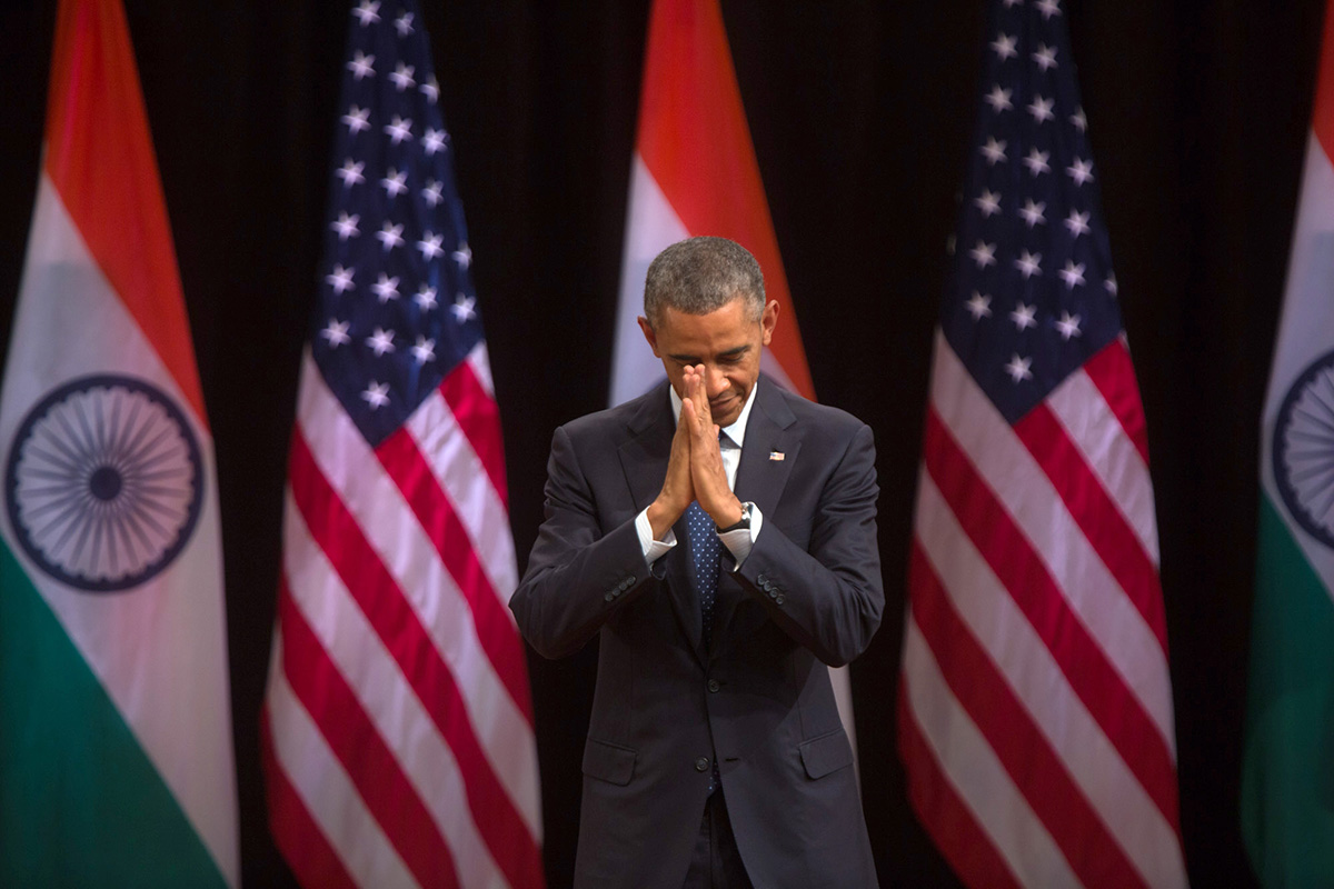 President Obama Offers Namaste Greeting in India