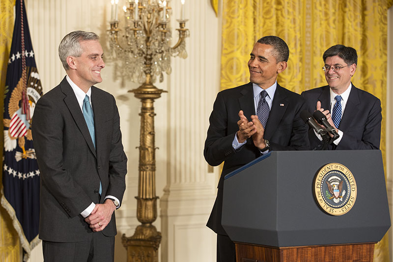 President Barack Obama announces Denis McDonough as his Chief of Staff, Jan. 25, 2013