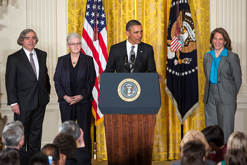 President Barack Obama announces the nominations of Ernest Moniz, Gina McCarthy, and Sylvia Mathews Burwell