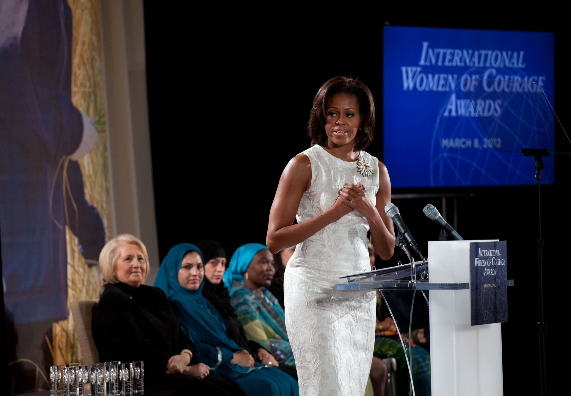 First Lady Michelle Obama at the International Women of Courage Awards 