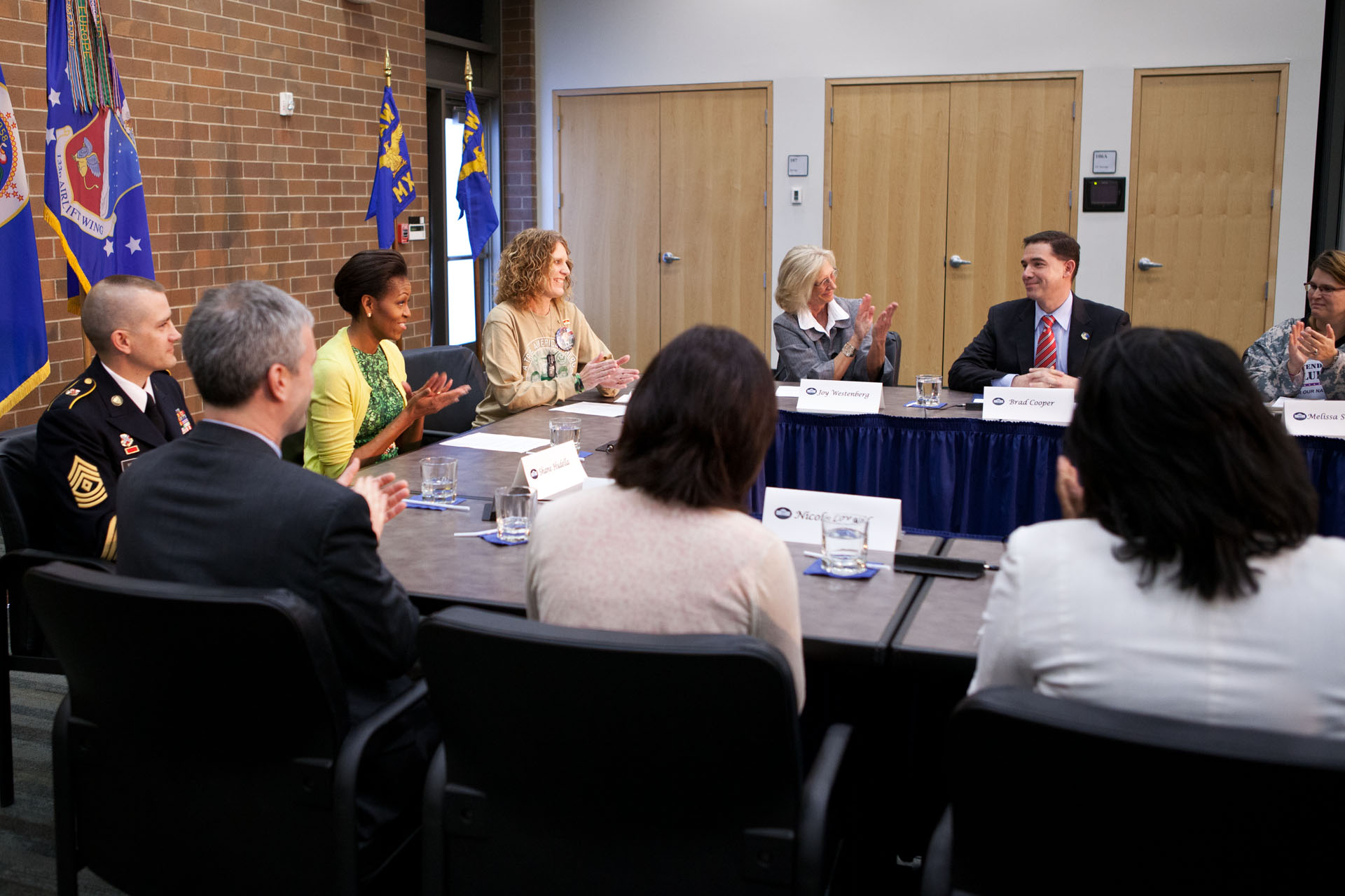 First Lady Michelle Obama participated in a roundtable with National Guard families in Minneapolis, Minn