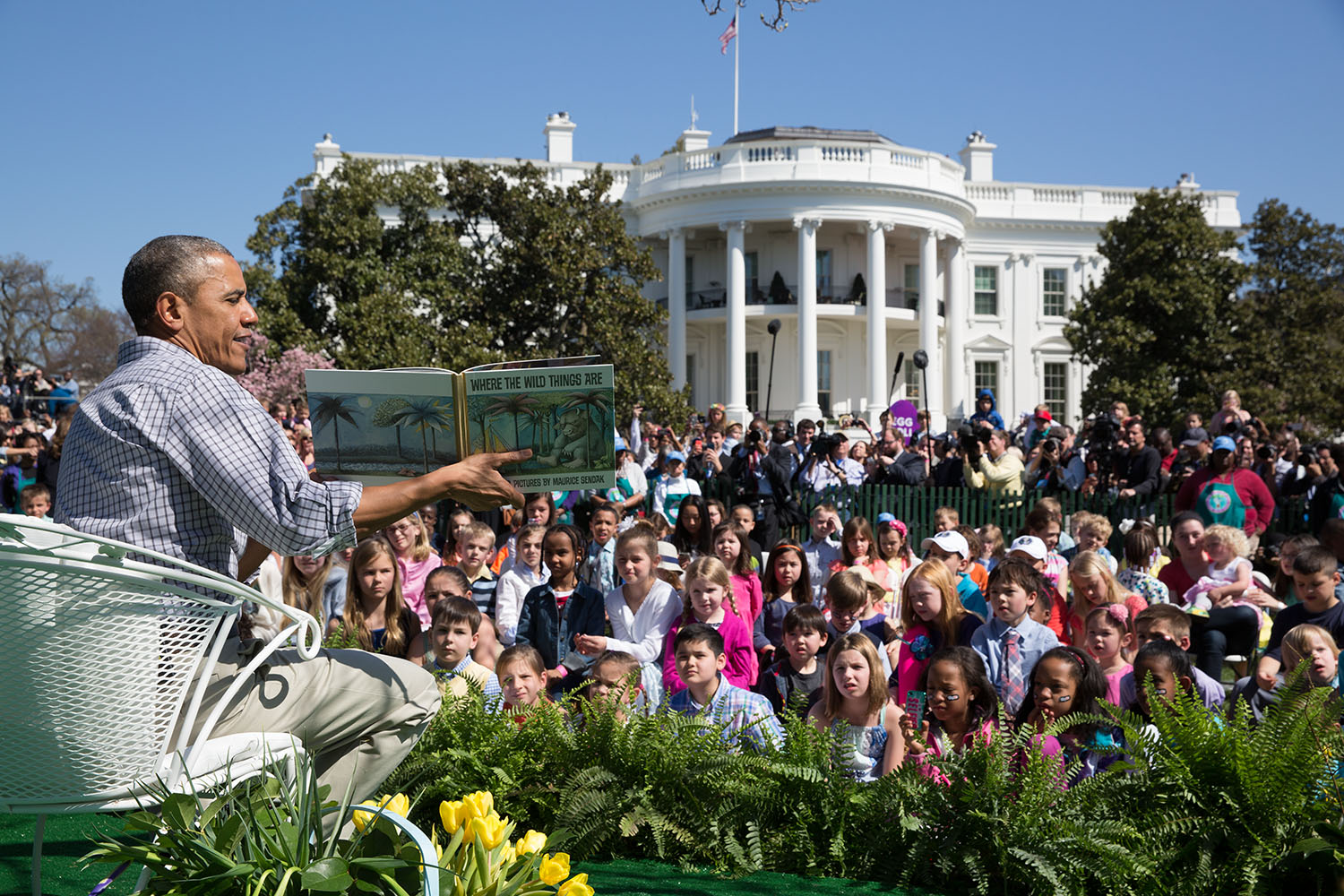 President Barack Obama reads 