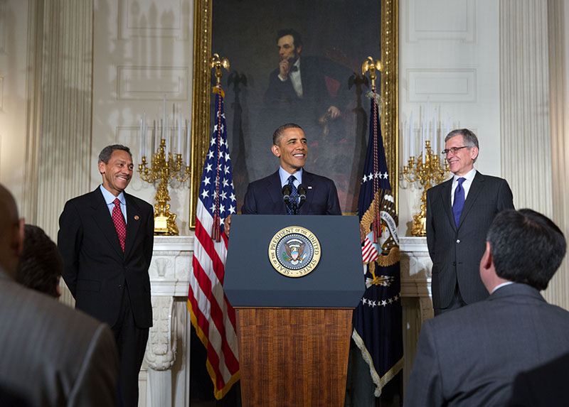 President Barack Obama announces the nominations of Rep. Melvin Watt as Director of the Federal Housing Finance Agency and Tom Wheeler as Chairman of the Federal Communications Commission