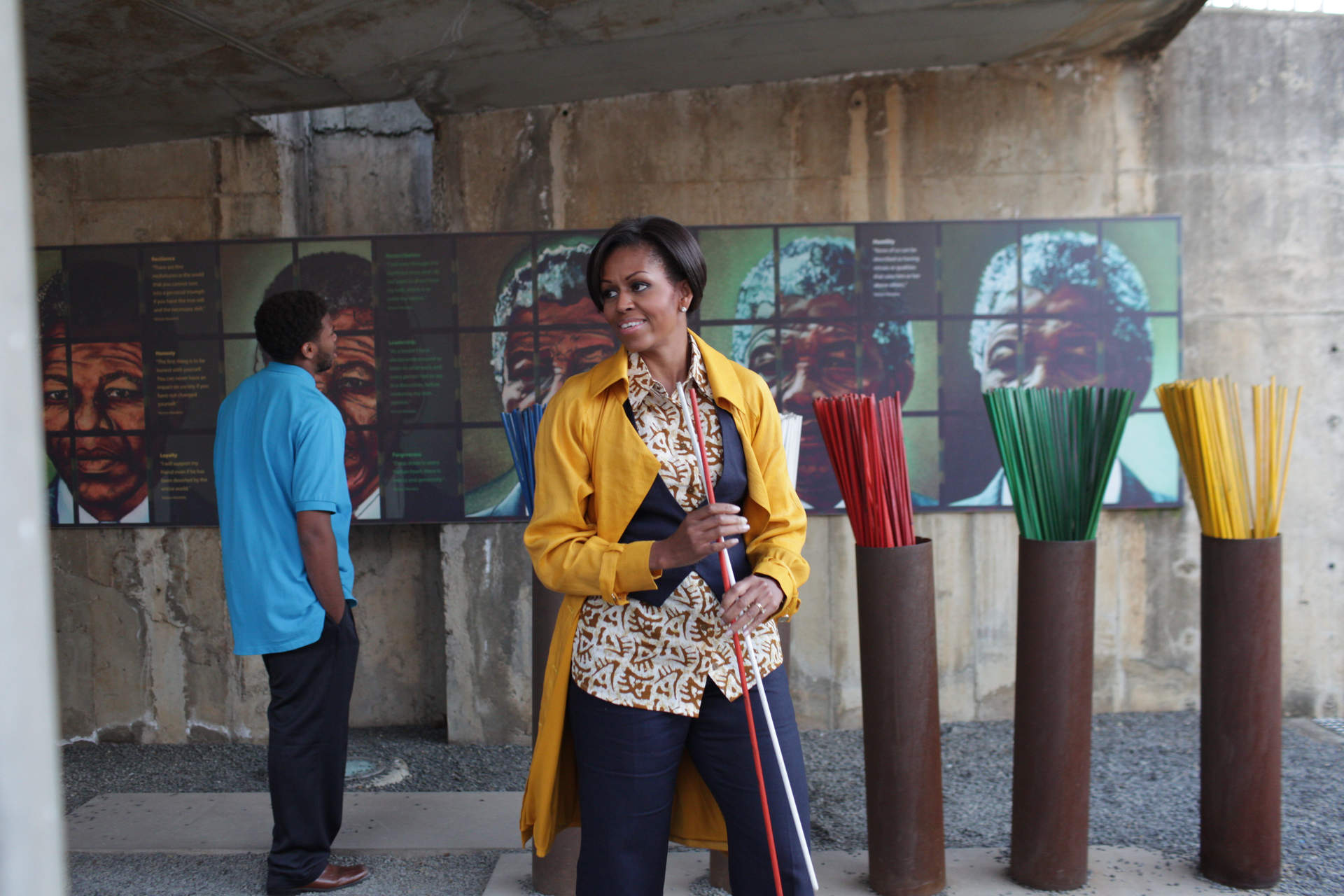 First Lady Michelle Obama Tours the Apartheid Museum