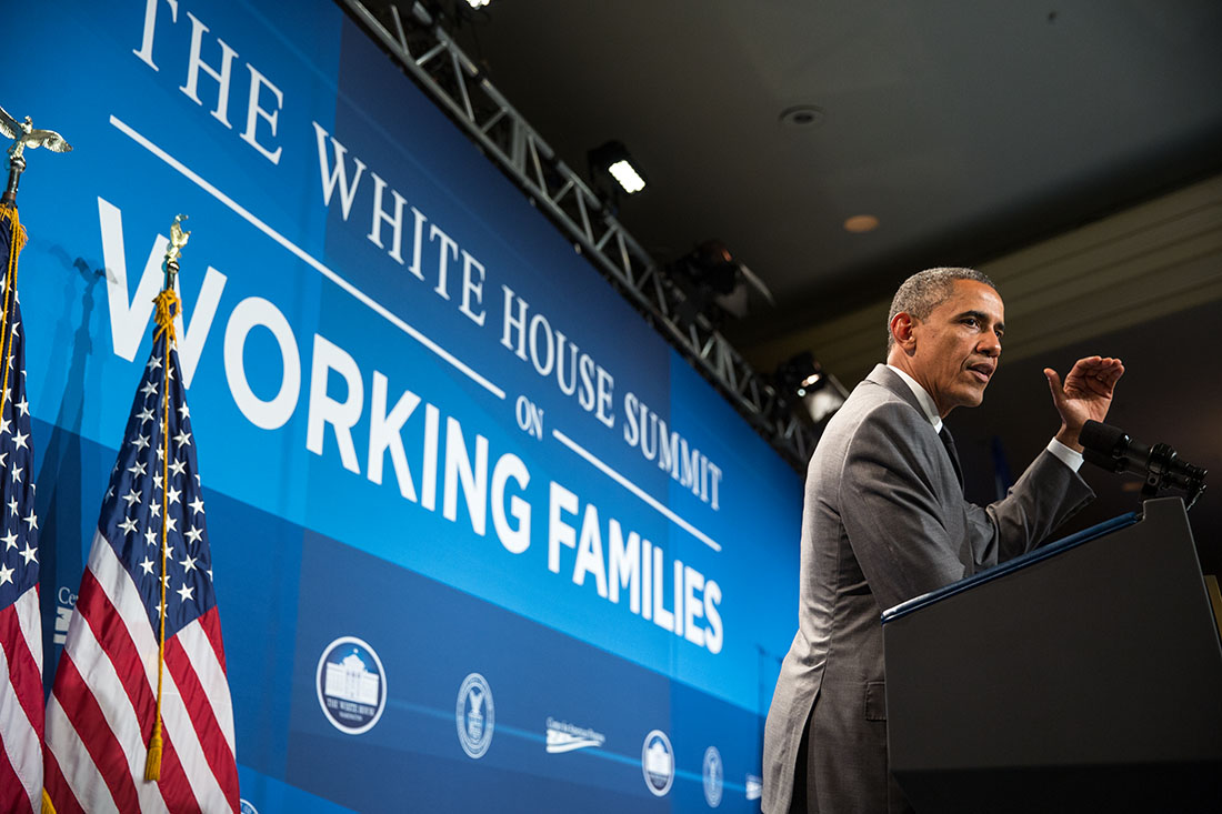 President Barack Obama delivers remarks at the White House Summit on Working Families, at the Omni Shoreham Hotel, Washington, D.C., June 23, 2014