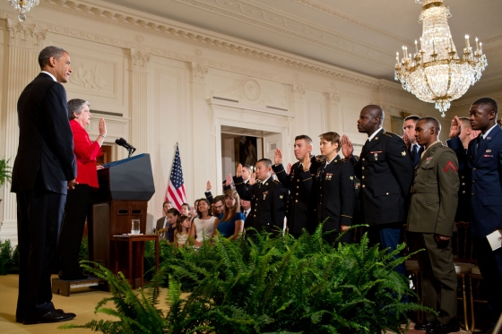 El Presidente Barack Obama durante una ceremonia de naturalización