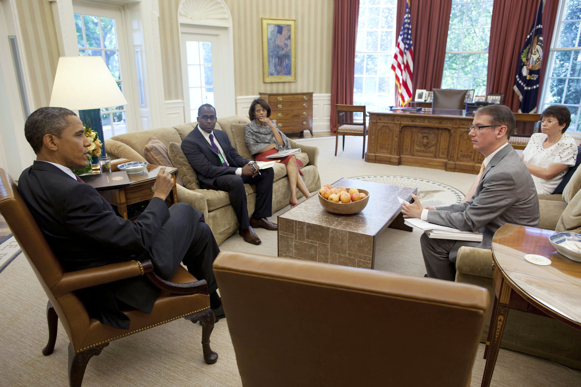 President Barack Obama holds meeting on AIDS policy with with members of the Domestic Policy Council 