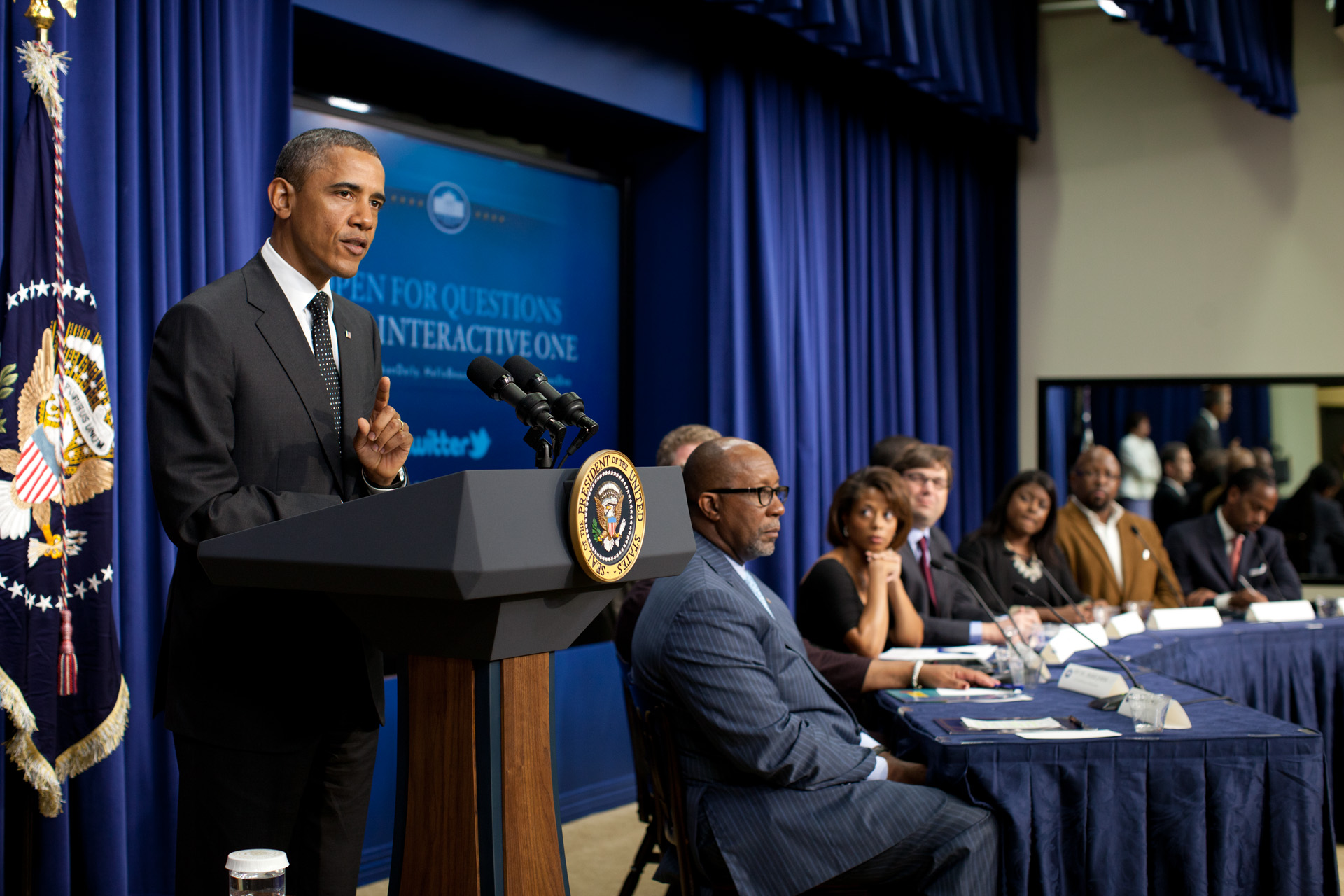 President Barack Obama drops by an Interactive One panel