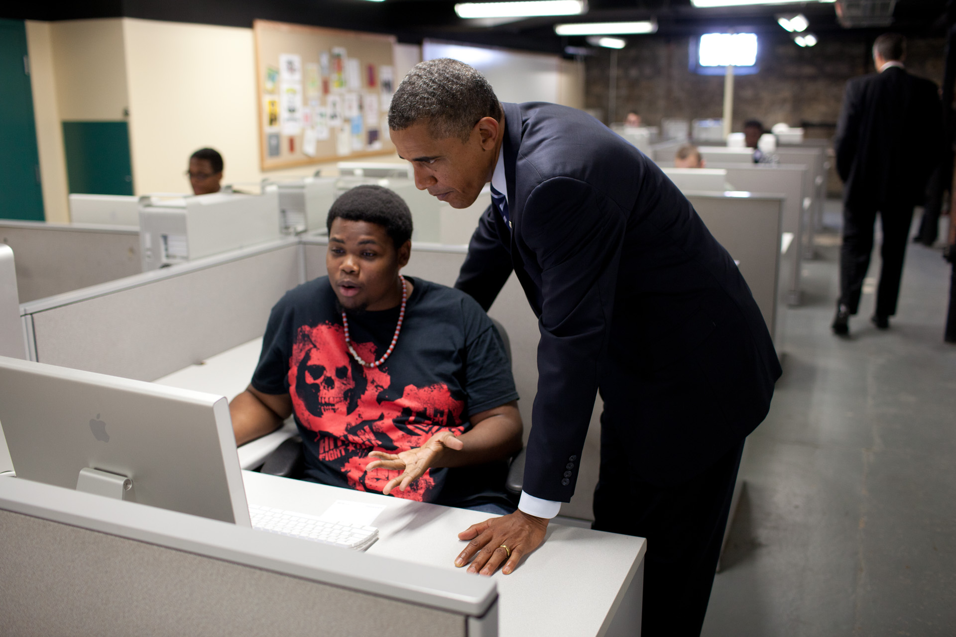 President Obama with a Student in Columbus, Ohio
