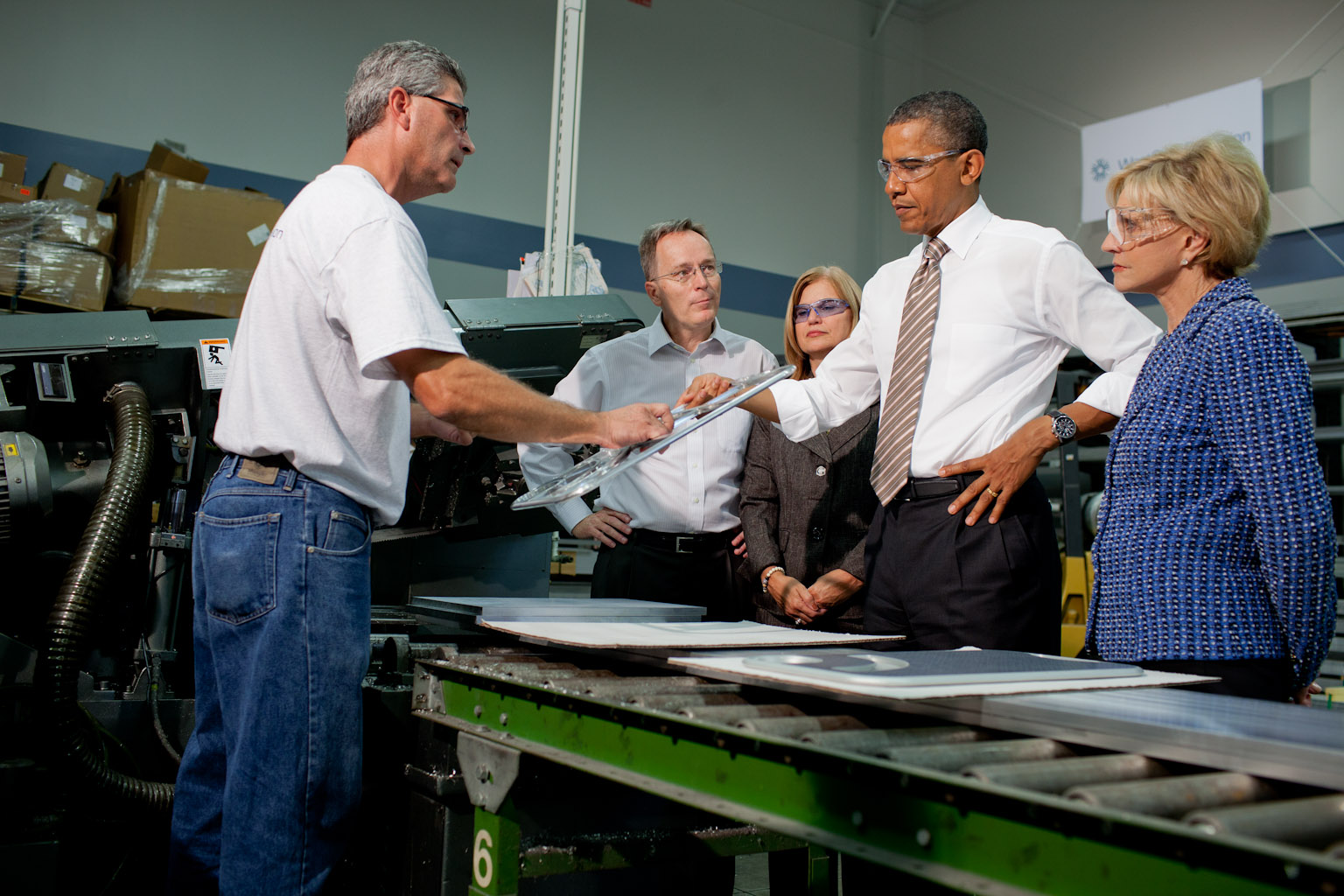 President Barack Obama tours WestStar Precision in N.C.