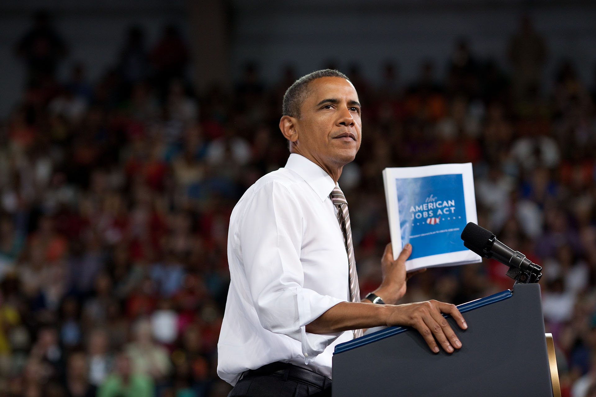 President Barack Obama delivers remarks on the American Jobs Act in N.C.