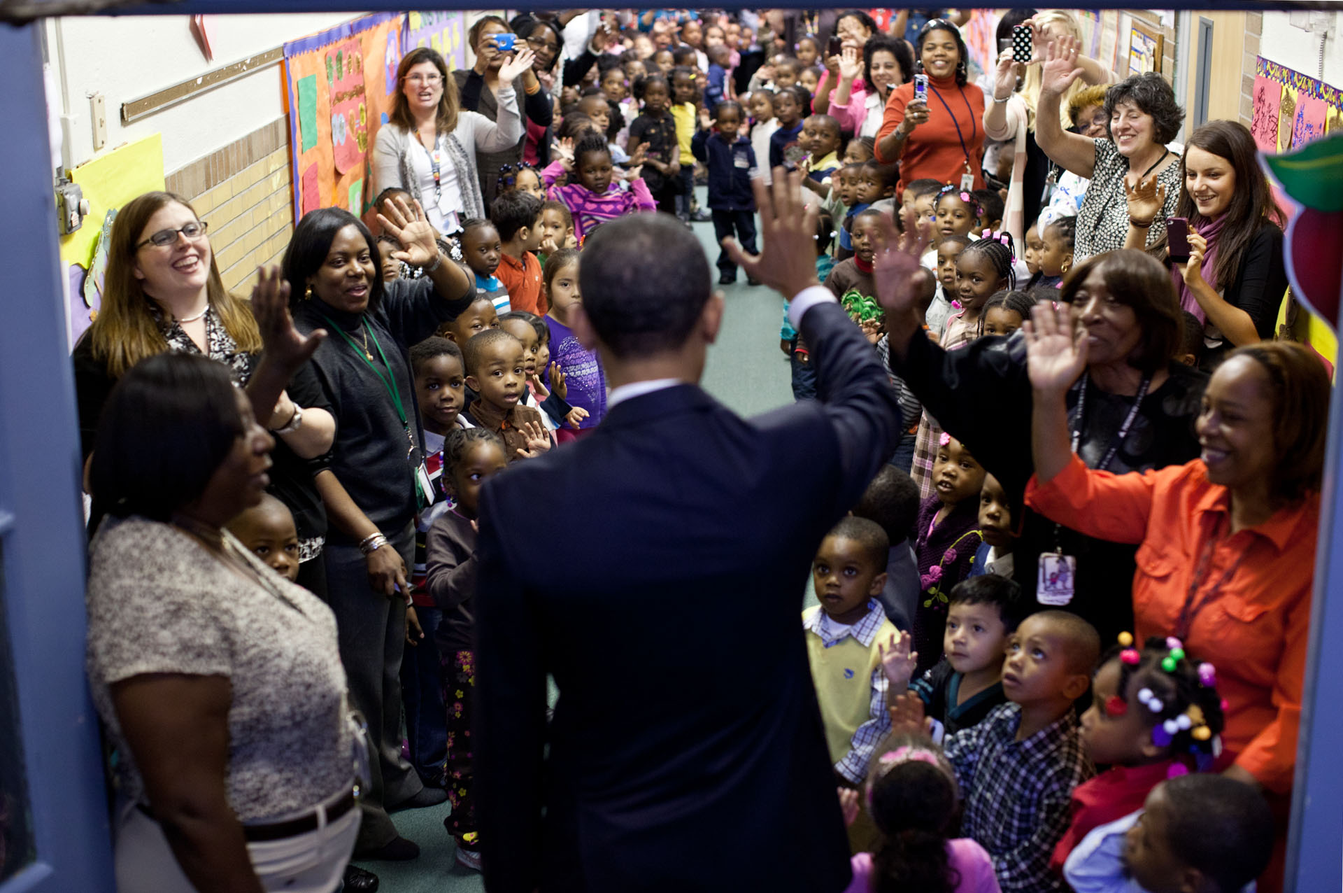 President Obama Says Goodbye to Students at the Yeadon Regional Head Start Center