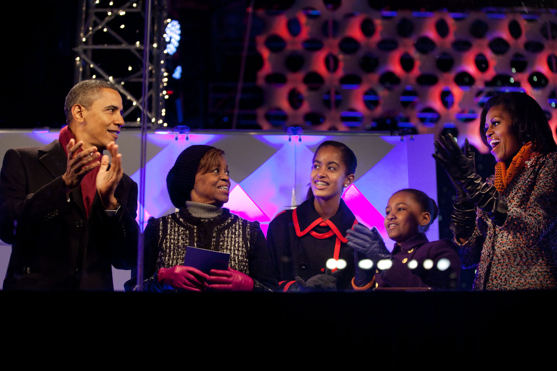 The Obama Family Lights the National Christmas Tree