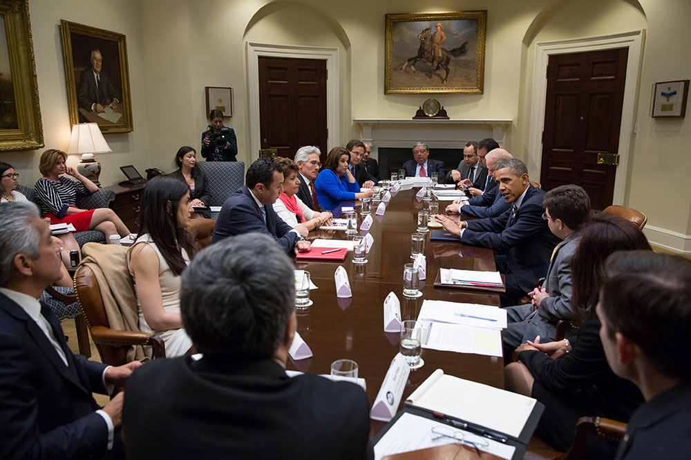 President Barack Obama and Vice President Joe Biden meet with Latino leaders