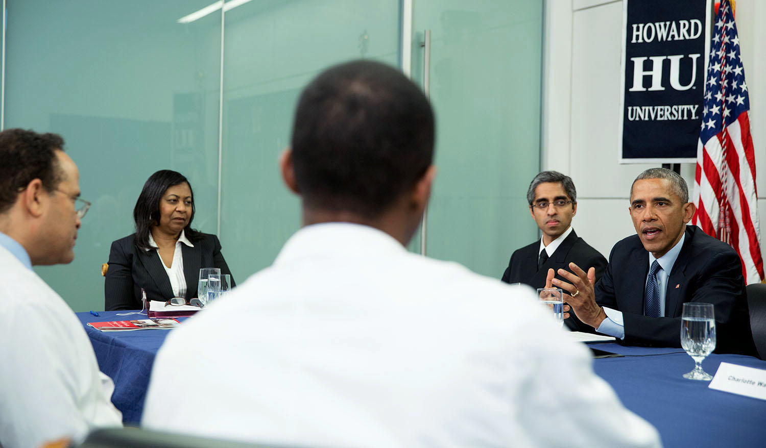 President Obama gives remarks at roundtable at Howard