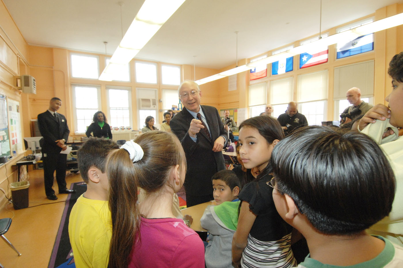 Secretary Ken Salazar at Teach for America Event at Bruce Monroe at Parkview Elementary School 