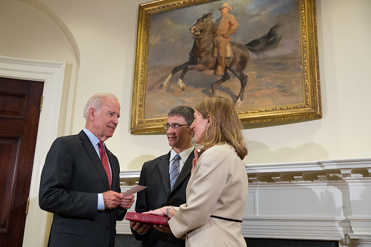 Vice President Joe Biden swears in Sylvia Matthews Burwell as Secretary of Health and Human Services