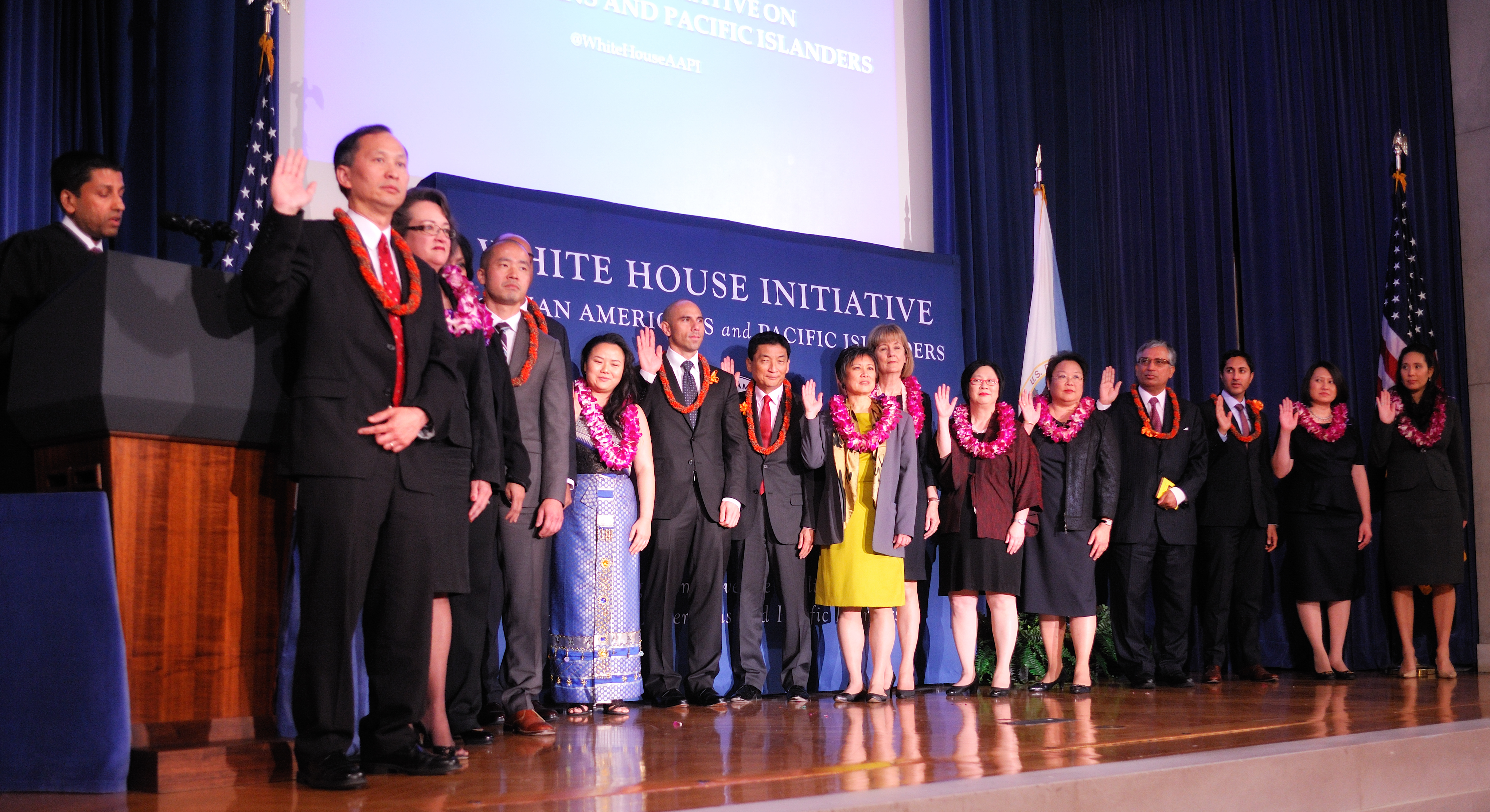 U.S. Circuit Judge Sri Srinivasan ceremonially swears in members of the President's Advisory Commission on AAPIs