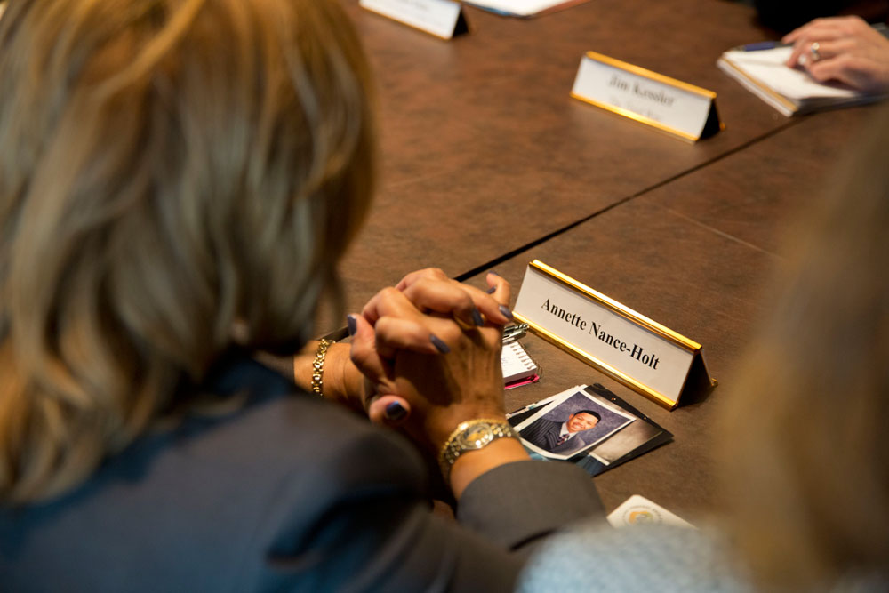 Annette Nance-Holt Attends Meeting on Gun Violence with Vice President Biden in the EEOB Jan. 9, 2013